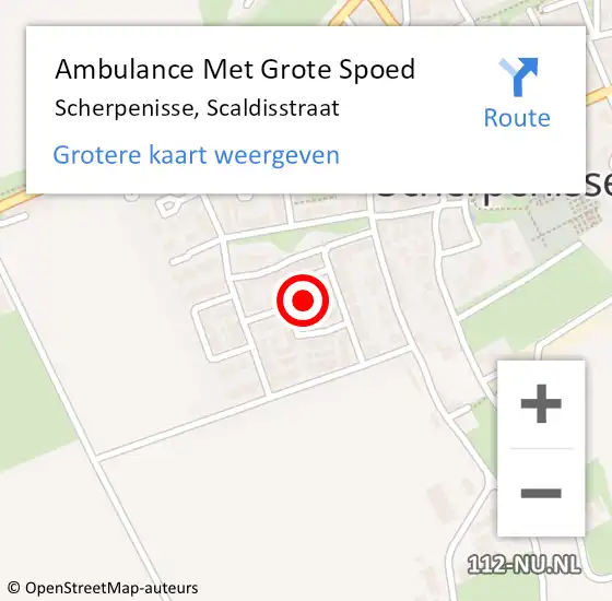 Locatie op kaart van de 112 melding: Ambulance Met Grote Spoed Naar Scherpenisse, Scaldisstraat op 16 april 2017 09:46