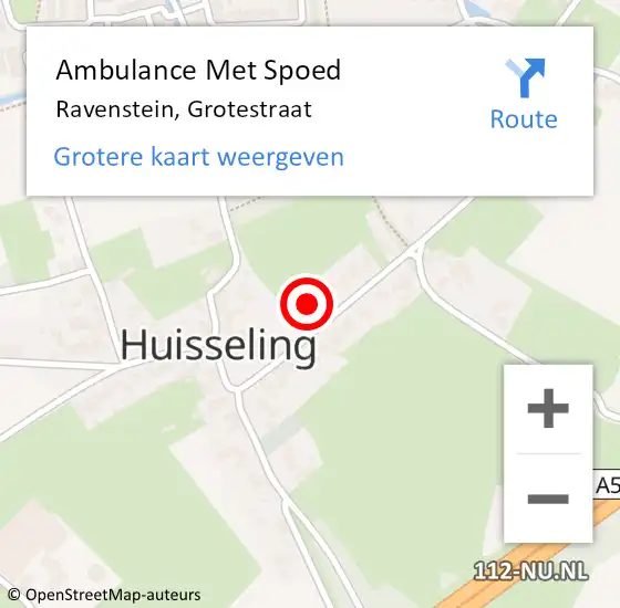 Locatie op kaart van de 112 melding: Ambulance Met Spoed Naar Ravenstein, Grotestraat op 16 april 2017 09:49