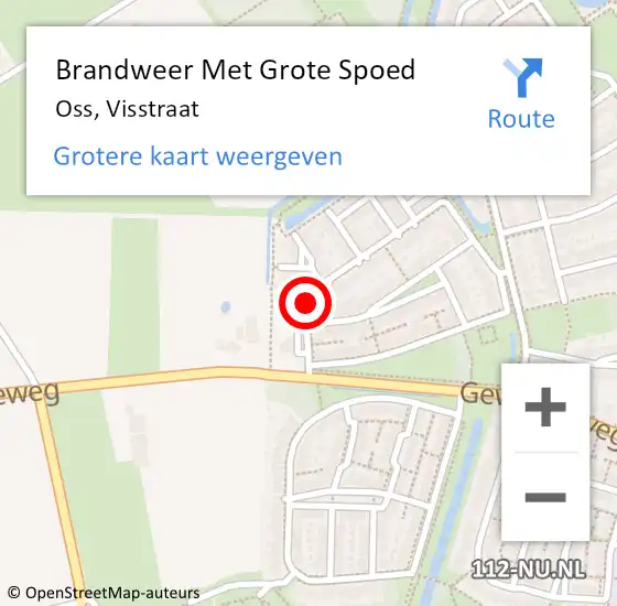 Locatie op kaart van de 112 melding: Brandweer Met Grote Spoed Naar Oss, Visstraat op 16 april 2017 12:00