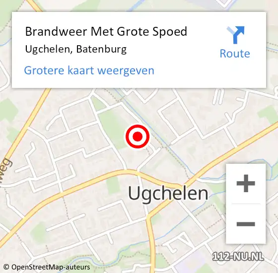 Locatie op kaart van de 112 melding: Brandweer Met Grote Spoed Naar Ugchelen, Batenburg op 16 april 2017 12:10