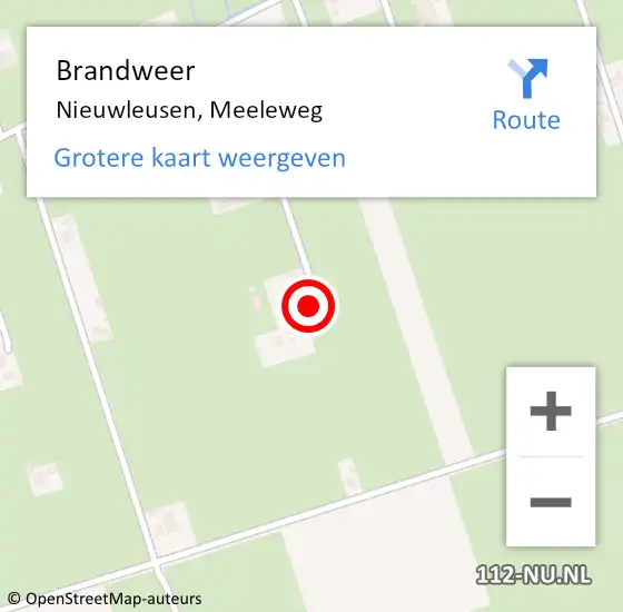 Locatie op kaart van de 112 melding: Brandweer Nieuwleusen, Meeleweg op 16 april 2017 12:25