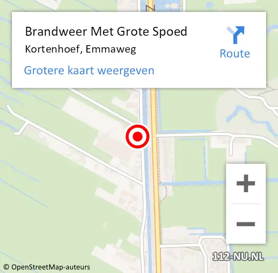 Locatie op kaart van de 112 melding: Brandweer Met Grote Spoed Naar Kortenhoef, Emmaweg op 16 april 2017 12:55