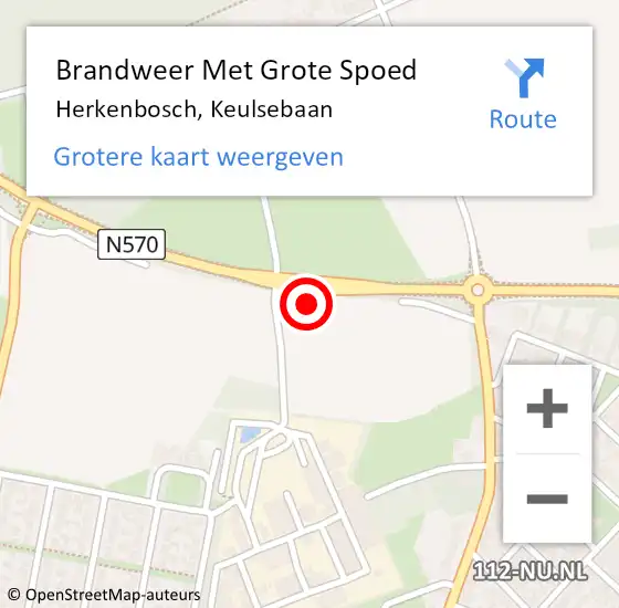 Locatie op kaart van de 112 melding: Brandweer Met Grote Spoed Naar Herkenbosch, Keulsebaan op 16 april 2017 13:05