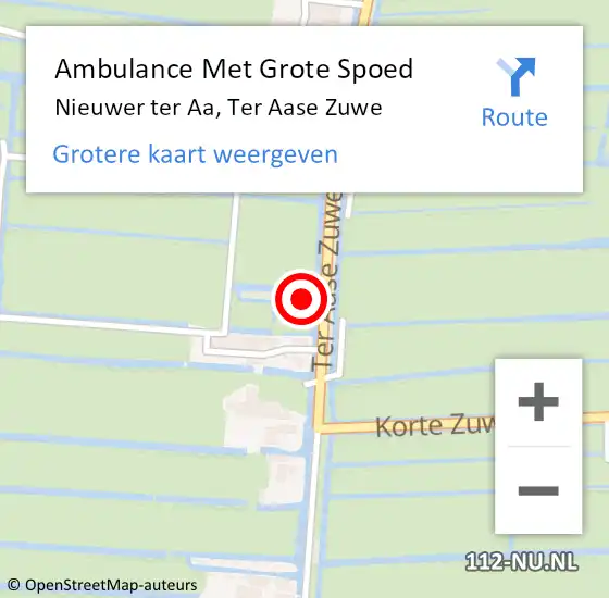 Locatie op kaart van de 112 melding: Ambulance Met Grote Spoed Naar Nieuwer ter Aa, Ter Aase Zuwe op 16 april 2017 13:22