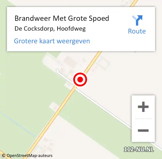 Locatie op kaart van de 112 melding: Brandweer Met Grote Spoed Naar De Cocksdorp, Hoofdweg op 16 april 2017 13:49