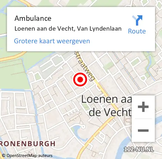 Locatie op kaart van de 112 melding: Ambulance Loenen aan de Vecht, Van Lyndenlaan op 16 april 2017 15:15