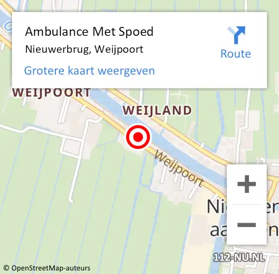 Locatie op kaart van de 112 melding: Ambulance Met Spoed Naar Nieuwerbrug, Weijpoort op 16 april 2017 16:34