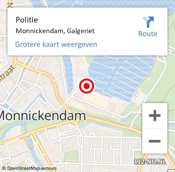 Locatie op kaart van de 112 melding: Politie Monnickendam, Galgeriet op 16 april 2017 16:45