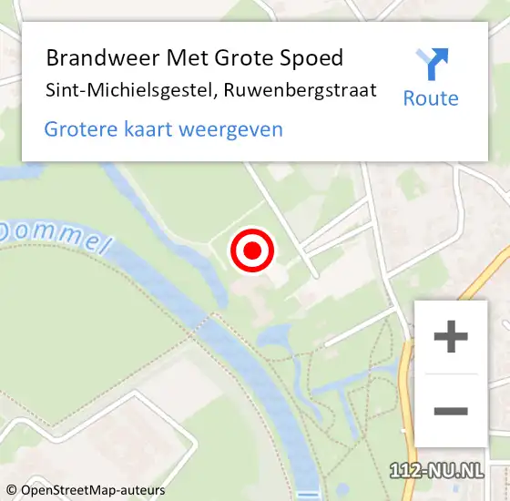 Locatie op kaart van de 112 melding: Brandweer Met Grote Spoed Naar Sint-Michielsgestel, Ruwenbergstraat op 16 april 2017 18:57