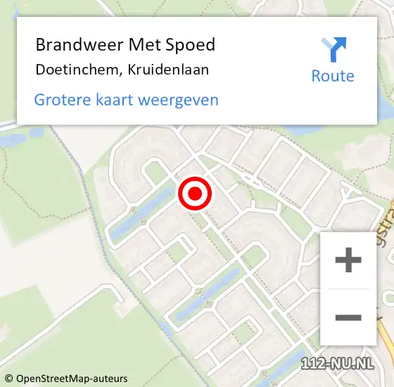 Locatie op kaart van de 112 melding: Brandweer Met Spoed Naar Doetinchem, Kruidenlaan op 16 april 2017 19:44