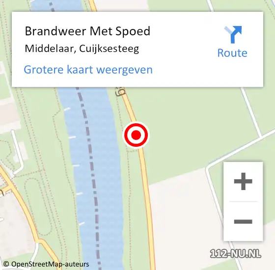 Locatie op kaart van de 112 melding: Brandweer Met Spoed Naar Middelaar, Cuijksesteeg op 16 april 2017 19:51