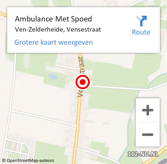 Locatie op kaart van de 112 melding: Ambulance Met Spoed Naar Ven-Zelderheide, Vensestraat op 16 april 2017 23:09