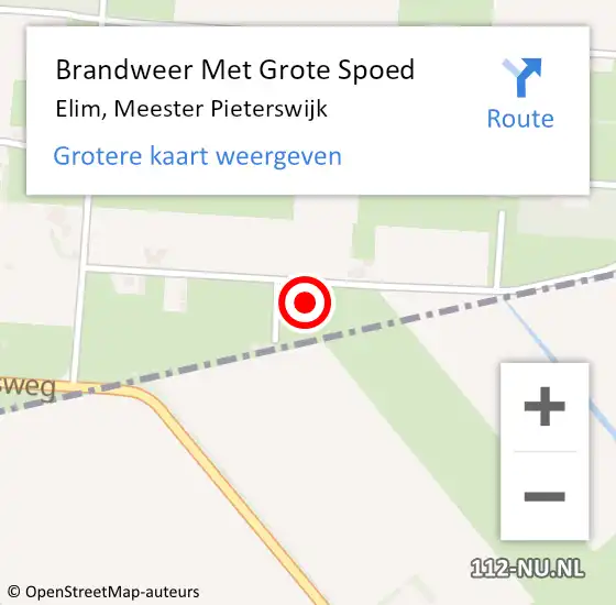 Locatie op kaart van de 112 melding: Brandweer Met Grote Spoed Naar Elim, Meester Pieterswijk op 16 april 2017 23:50