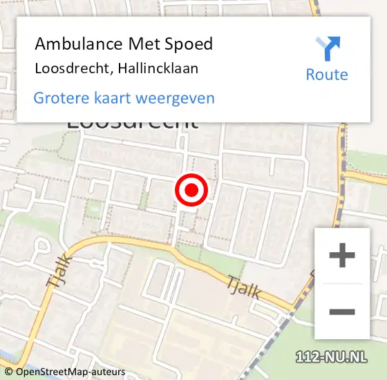 Locatie op kaart van de 112 melding: Ambulance Met Spoed Naar Loosdrecht, Hallincklaan op 17 april 2017 03:57