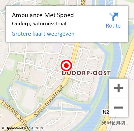 Locatie op kaart van de 112 melding: Ambulance Met Spoed Naar Oudorp, Saturnusstraat op 17 januari 2014 12:25