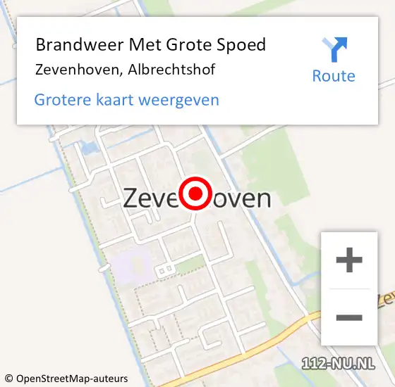 Locatie op kaart van de 112 melding: Brandweer Met Grote Spoed Naar Zevenhoven, Albrechtshof op 17 april 2017 04:43