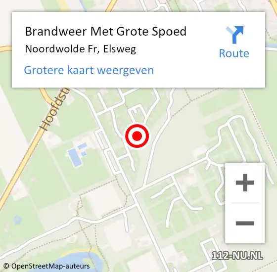 Locatie op kaart van de 112 melding: Brandweer Met Grote Spoed Naar Noordwolde Fr, Elsweg op 17 april 2017 04:46