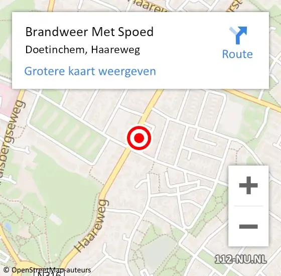 Locatie op kaart van de 112 melding: Brandweer Met Spoed Naar Doetinchem, Haareweg op 17 april 2017 05:52