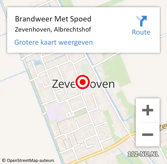 Locatie op kaart van de 112 melding: Brandweer Met Spoed Naar Zevenhoven, Albrechtshof op 17 april 2017 05:58