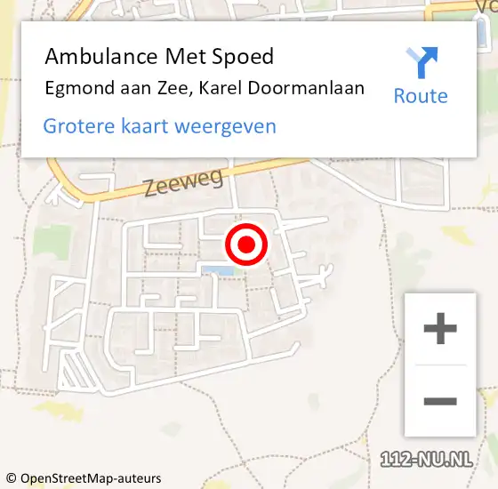 Locatie op kaart van de 112 melding: Ambulance Met Spoed Naar Egmond aan Zee, Karel Doormanlaan op 17 april 2017 06:22