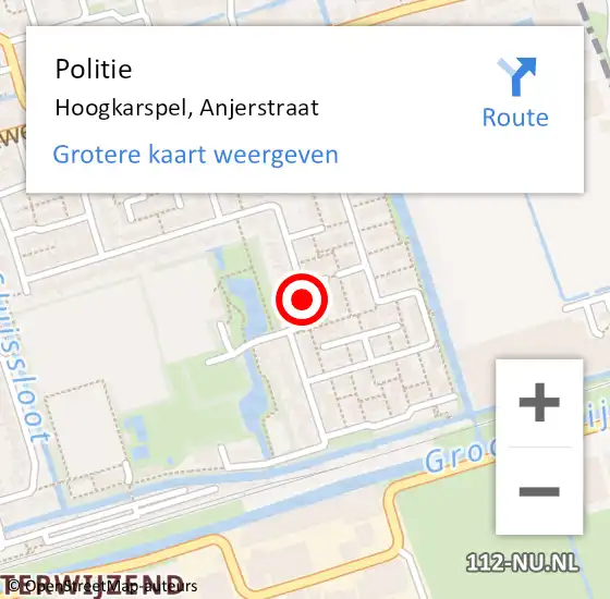 Locatie op kaart van de 112 melding: Politie Hoogkarspel, Anjerstraat op 17 april 2017 08:59