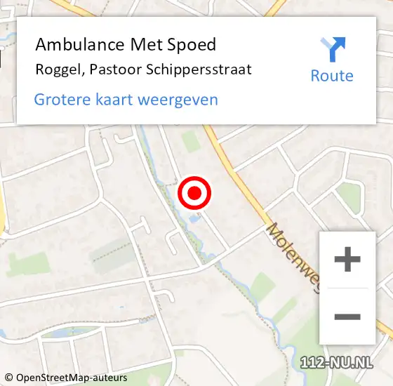 Locatie op kaart van de 112 melding: Ambulance Met Spoed Naar Roggel, Pastoor Schippersstraat op 17 april 2017 09:11