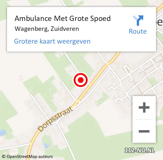 Locatie op kaart van de 112 melding: Ambulance Met Grote Spoed Naar Wagenberg, Zuidveren op 17 april 2017 10:59