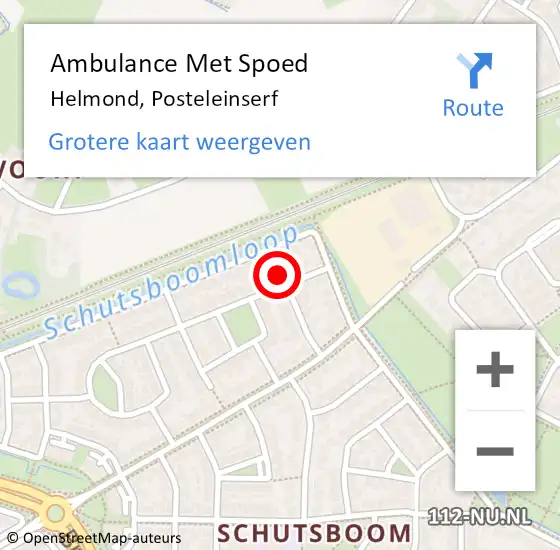 Locatie op kaart van de 112 melding: Ambulance Met Spoed Naar Helmond, Posteleinserf op 17 april 2017 12:57