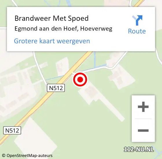 Locatie op kaart van de 112 melding: Brandweer Met Spoed Naar Egmond aan den Hoef, Hoeverweg op 17 april 2017 14:45