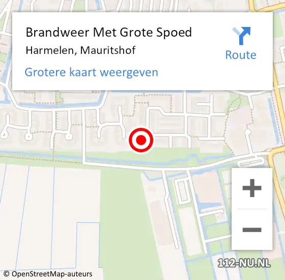 Locatie op kaart van de 112 melding: Brandweer Met Grote Spoed Naar Harmelen, Mauritshof op 17 april 2017 15:32