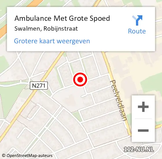 Locatie op kaart van de 112 melding: Ambulance Met Grote Spoed Naar Swalmen, Robijnstraat op 17 april 2017 15:39