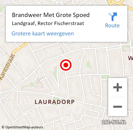 Locatie op kaart van de 112 melding: Brandweer Met Grote Spoed Naar Landgraaf, Rector Fischerstraat op 17 april 2017 15:40