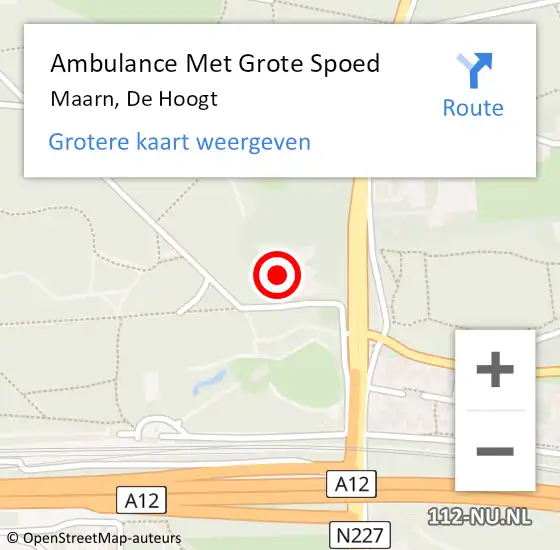 Locatie op kaart van de 112 melding: Ambulance Met Grote Spoed Naar Maarn, De Hoogt op 17 april 2017 15:56