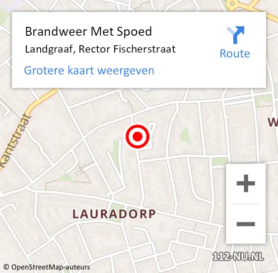 Locatie op kaart van de 112 melding: Brandweer Met Spoed Naar Landgraaf, Rector Fischerstraat op 17 april 2017 16:45