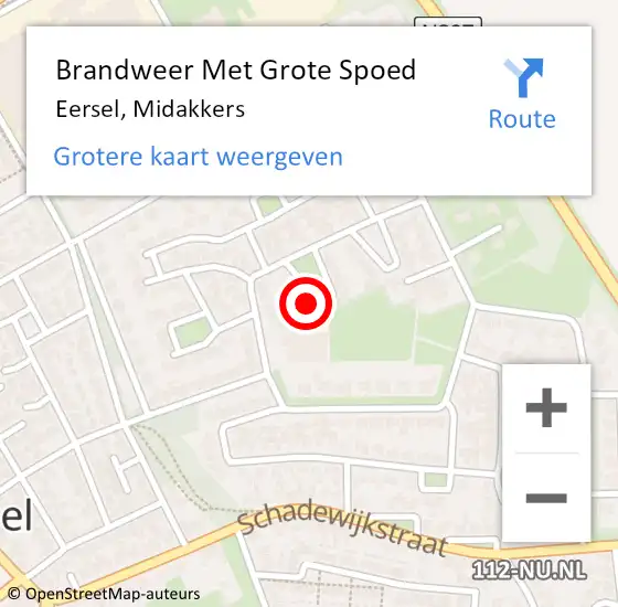 Locatie op kaart van de 112 melding: Brandweer Met Grote Spoed Naar Eersel, Midakkers op 17 april 2017 16:48