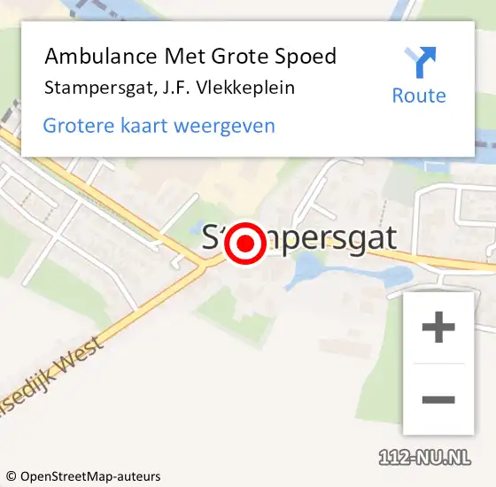 Locatie op kaart van de 112 melding: Ambulance Met Grote Spoed Naar Stampersgat, J.F. Vlekkeplein op 17 april 2017 17:04