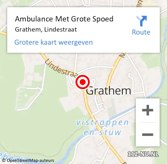 Locatie op kaart van de 112 melding: Ambulance Met Grote Spoed Naar Grathem, Lindestraat op 17 april 2017 18:01