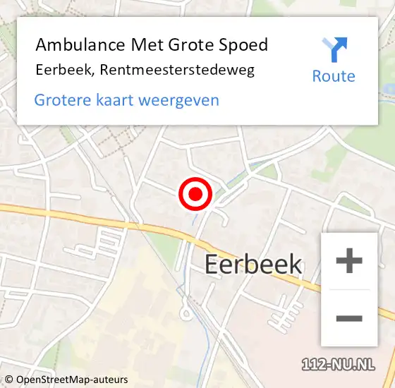 Locatie op kaart van de 112 melding: Ambulance Met Grote Spoed Naar Eerbeek, Rentmeesterstedeweg op 17 april 2017 18:48