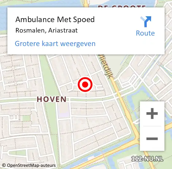 Locatie op kaart van de 112 melding: Ambulance Met Spoed Naar Rosmalen, Ariastraat op 17 april 2017 23:22