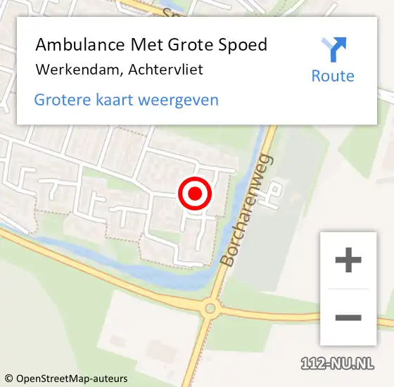 Locatie op kaart van de 112 melding: Ambulance Met Grote Spoed Naar Werkendam, Achtervliet op 18 april 2017 00:19