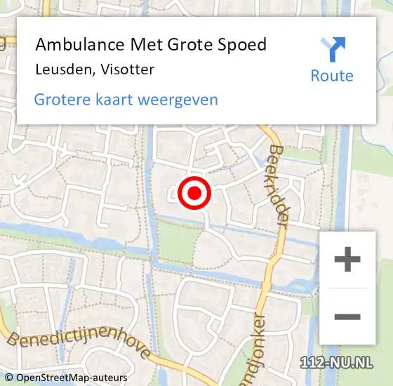 Locatie op kaart van de 112 melding: Ambulance Met Grote Spoed Naar Leusden, Visotter op 18 april 2017 01:11