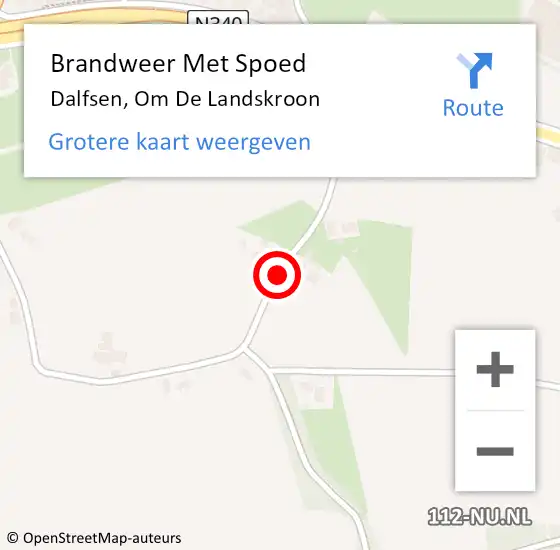 Locatie op kaart van de 112 melding: Brandweer Met Spoed Naar Dalfsen, Om De Landskroon op 18 april 2017 05:37