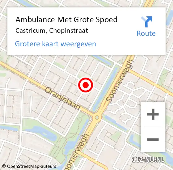 Locatie op kaart van de 112 melding: Ambulance Met Grote Spoed Naar Castricum, Chopinstraat op 18 april 2017 08:46