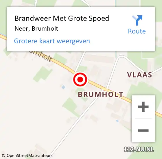 Locatie op kaart van de 112 melding: Brandweer Met Grote Spoed Naar Neer, Brumholt op 18 april 2017 09:58