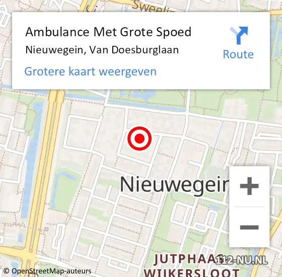 Locatie op kaart van de 112 melding: Ambulance Met Grote Spoed Naar Nieuwegein, Van Doesburglaan op 18 april 2017 10:59