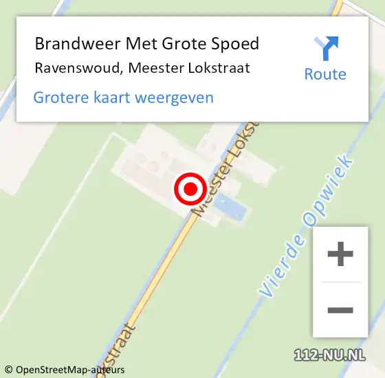 Locatie op kaart van de 112 melding: Brandweer Met Grote Spoed Naar Ravenswoud, Meester Lokstraat op 18 april 2017 12:01