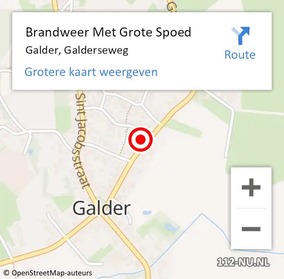 Locatie op kaart van de 112 melding: Brandweer Met Grote Spoed Naar Galder, Galderseweg op 18 april 2017 12:19