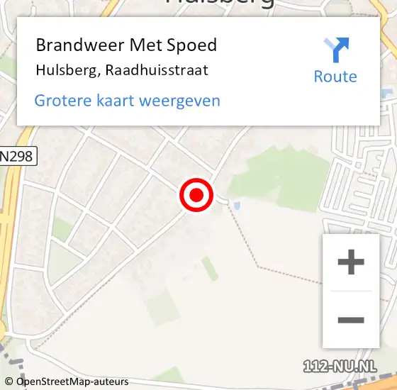 Locatie op kaart van de 112 melding: Brandweer Met Spoed Naar Hulsberg, Raadhuisstraat op 18 april 2017 12:35