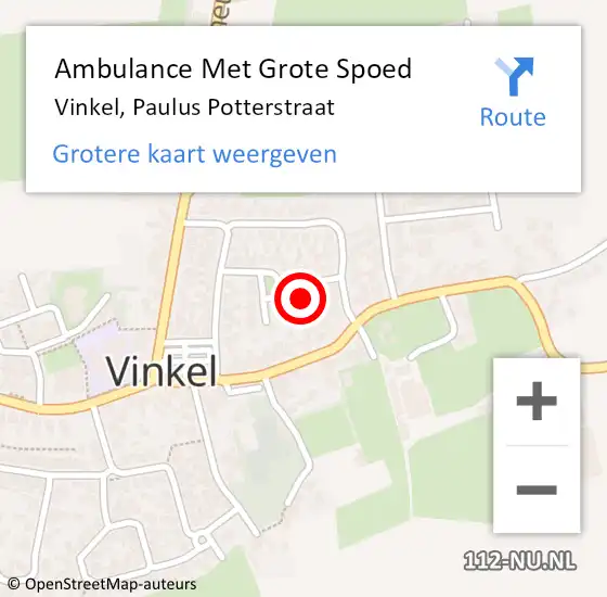 Locatie op kaart van de 112 melding: Ambulance Met Grote Spoed Naar Vinkel, Paulus Potterstraat op 18 april 2017 13:56