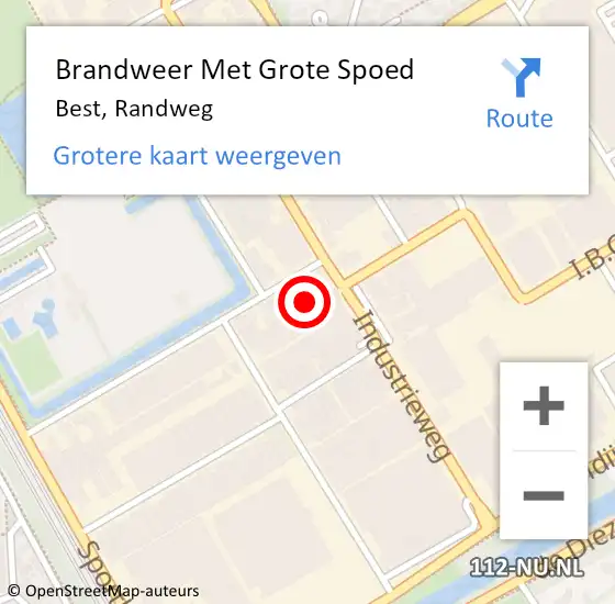 Locatie op kaart van de 112 melding: Brandweer Met Grote Spoed Naar Best, Randweg op 18 april 2017 15:09